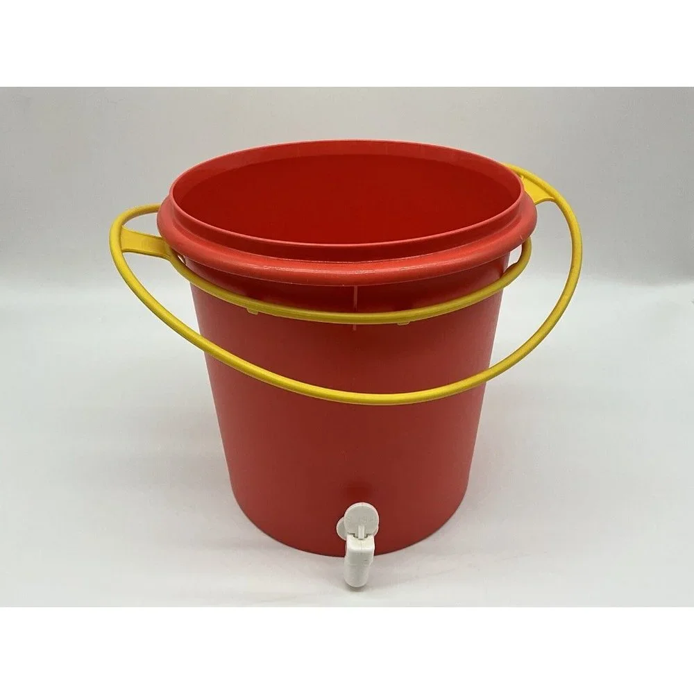 Tupperware Vintage Jumbo Beverage Dispenser 254-7 Plus Lid 595-2 &Hanging Holder